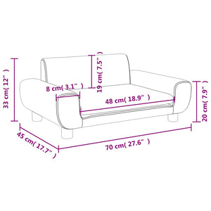 Blaues Kindersofa Samt 70x45x33 cm