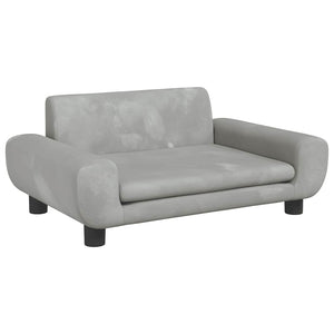 Kindersofa Hellgrau Samt 70x45x33 cm