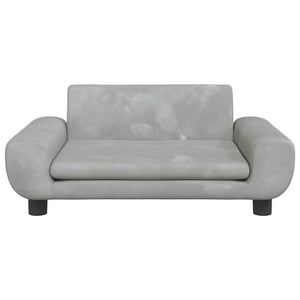 Kindersofa Hellgrau Samt 70x45x33 cm