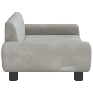 Kindersofa Hellgrau Samt 70x45x33 cm