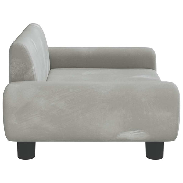 Kindersofa Hellgrau Samt 70x45x33 cm
