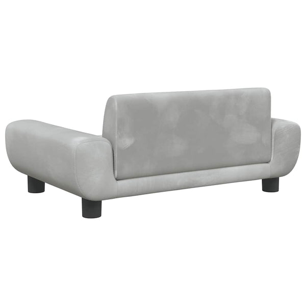 Kindersofa Hellgrau Samt 70x45x33 cm