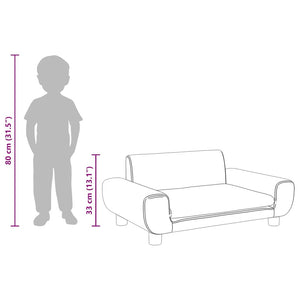 Kindersofa Hellgrau Samt 70x45x33 cm