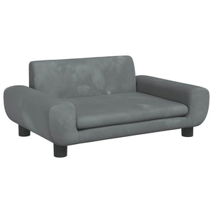 Kindersofa Dunkelgrau Samt 70x45x33 cm