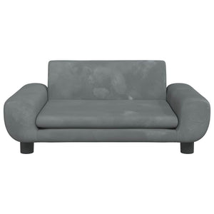 Kindersofa Dunkelgrau Samt 70x45x33 cm