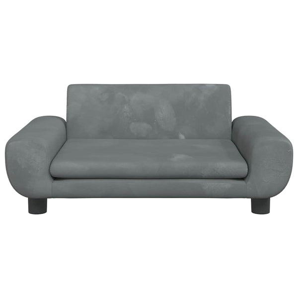 Kindersofa Dunkelgrau Samt 70x45x33 cm