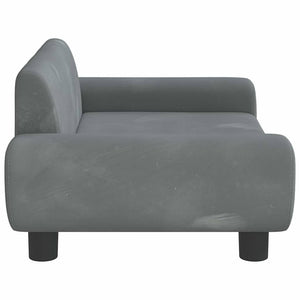Kindersofa Dunkelgrau Samt 70x45x33 cm