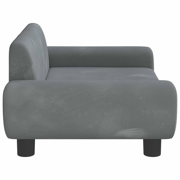 Kindersofa Dunkelgrau Samt 70x45x33 cm