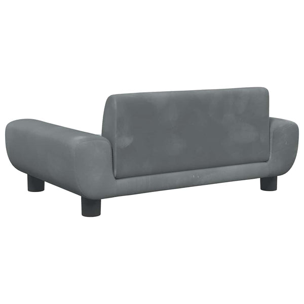 Kindersofa Dunkelgrau Samt 70x45x33 cm