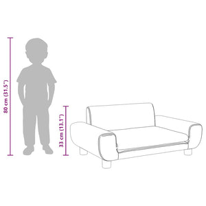 Kindersofa Dunkelgrau Samt 70x45x33 cm