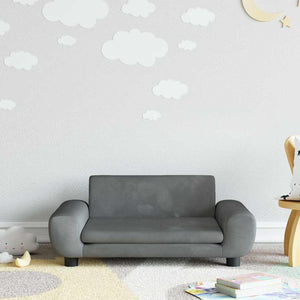 Kindersofa Dunkelgrau Samt 70x45x33 cm