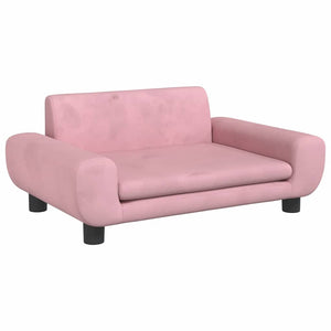 Kindersofa Rosa Samt 70x45x33 cm