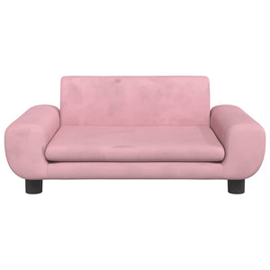 Kindersofa Rosa Samt 70x45x33 cm