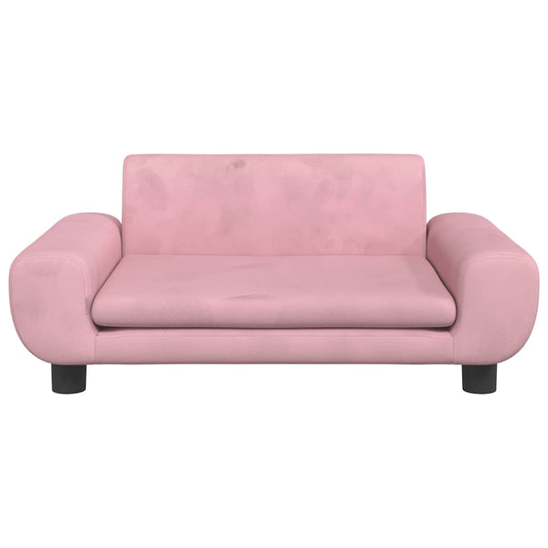 Kindersofa Rosa Samt 70x45x33 cm