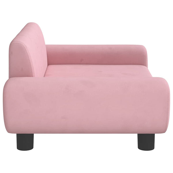 Kindersofa Rosa Samt 70x45x33 cm