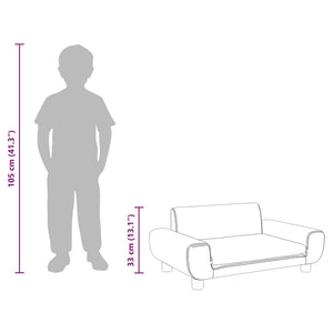Kindersofa Rosa Samt 70x45x33 cm
