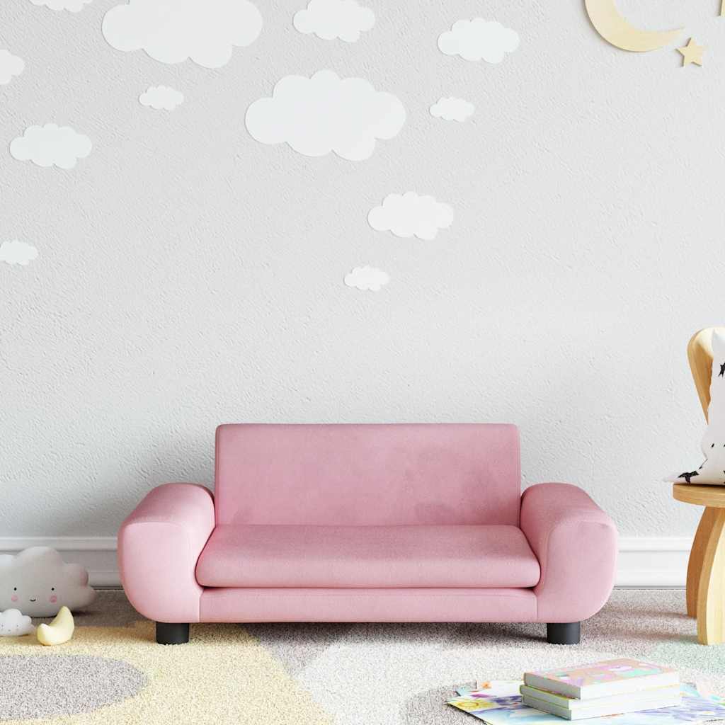 Kindersofa Rosa Samt 70x45x33 cm