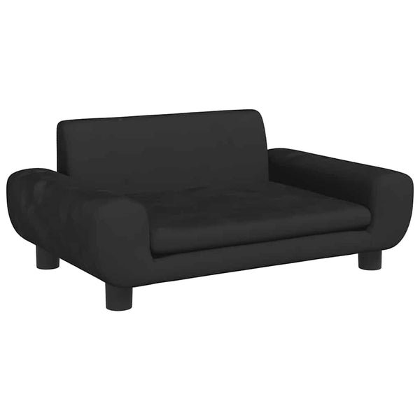 Kindersofa Schwarz Samt 70x45x33 cm