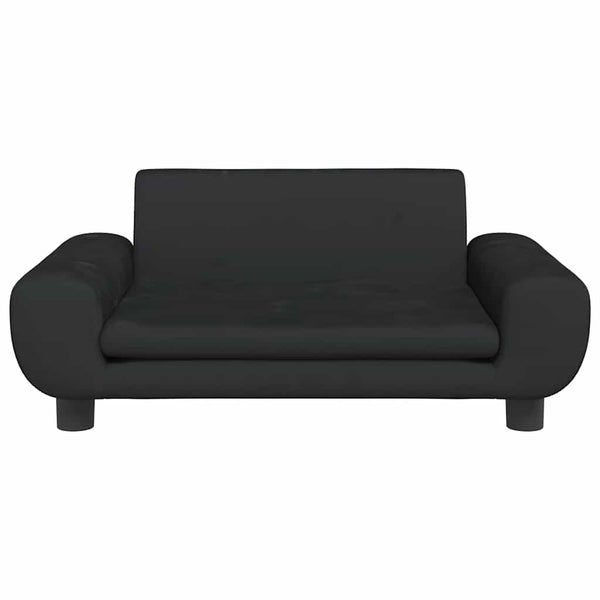 Kindersofa Schwarz Samt 70x45x33 cm
