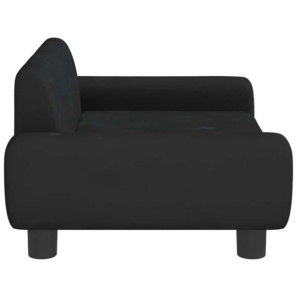 Kindersofa Schwarz Samt 70x45x33 cm