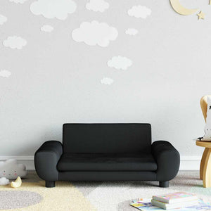 Kindersofa Schwarz Samt 70x45x33 cm