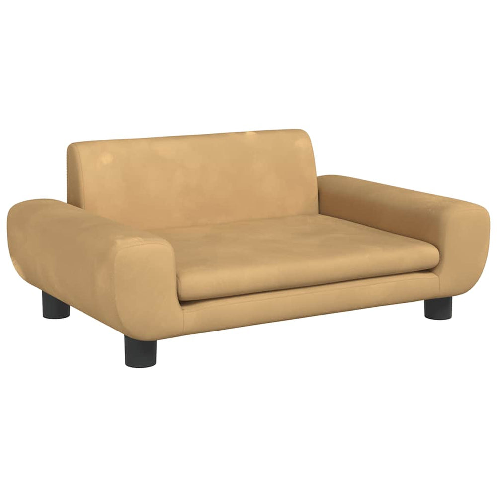 Braun Samt Kindersofa 70x45x33 cm