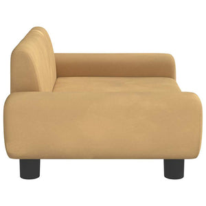 Braun Samt Kindersofa 70x45x33 cm