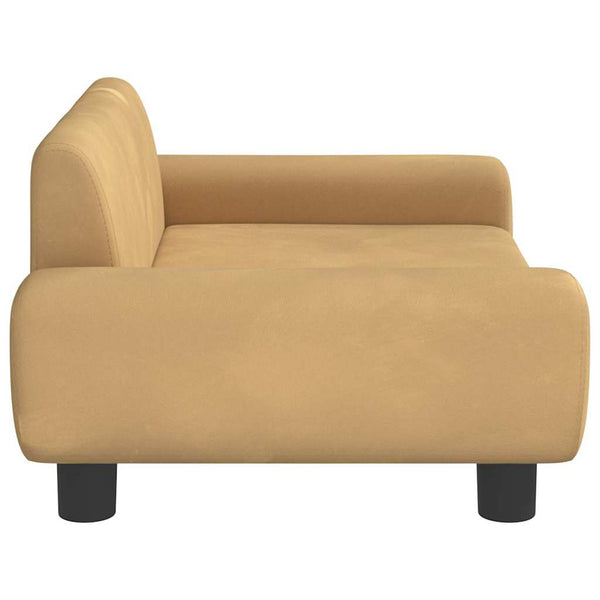 Braun Samt Kindersofa 70x45x33 cm