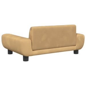 Braun Samt Kindersofa 70x45x33 cm