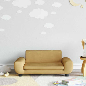 Braun Samt Kindersofa 70x45x33 cm