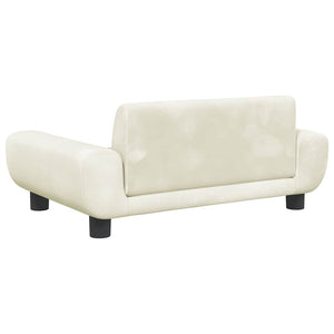 Kindersofa Creme Samt 70x45x33 cm