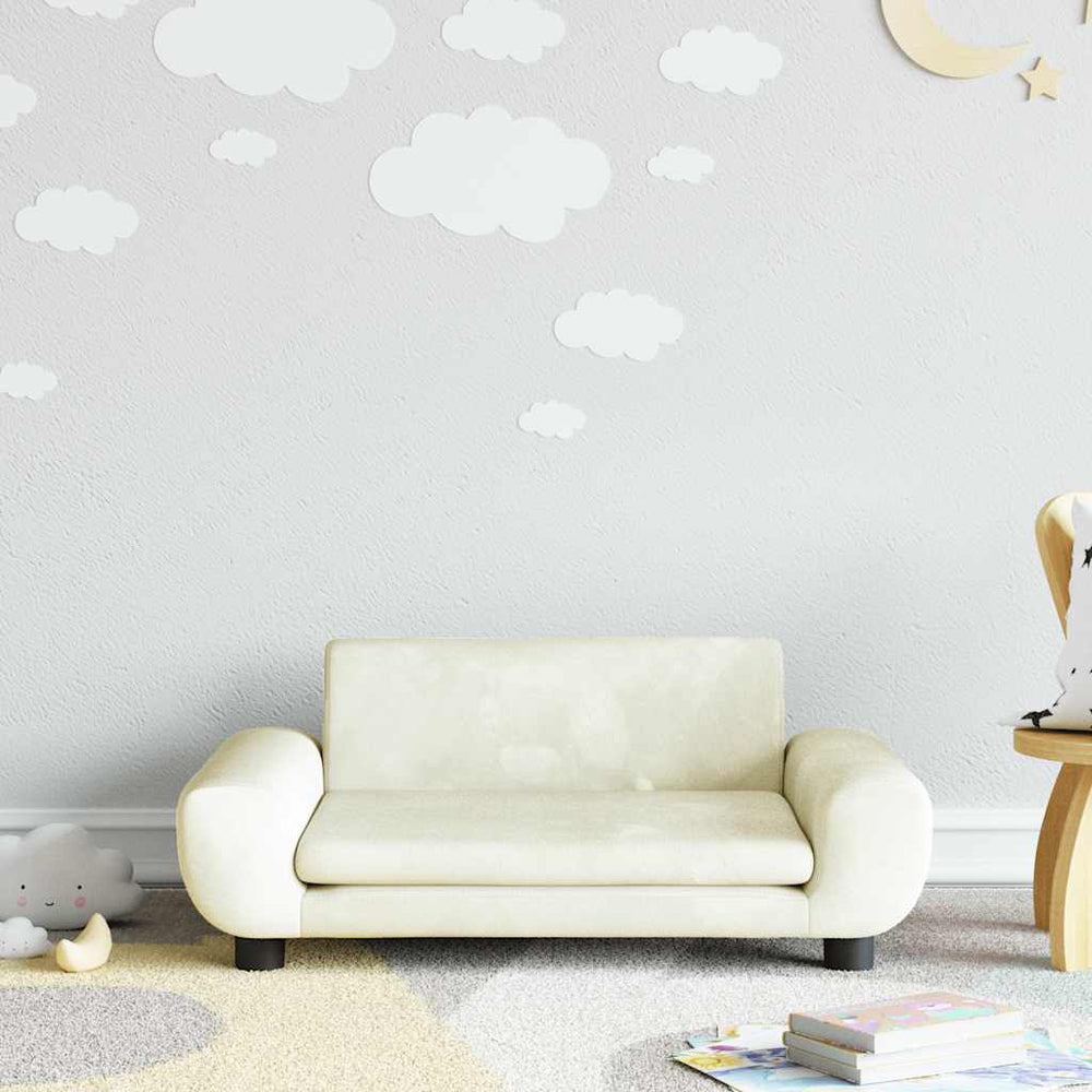 Kindersofa Creme Samt 70x45x33 cm