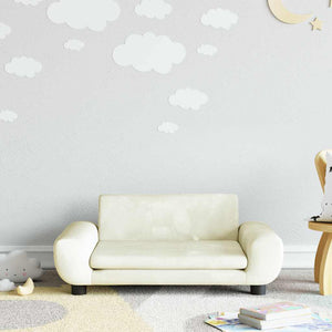 Kindersofa Creme Samt 70x45x33 cm