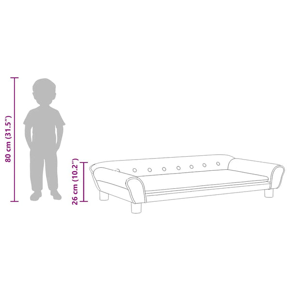 Blaues Kindersofa Samt, 100 cm