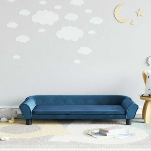 Blaues Kindersofa Samt, 100 cm