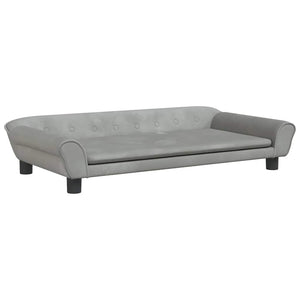 Kindersofa Hellgrau Samt 100x50x26 cm