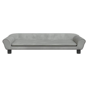 Kindersofa Hellgrau Samt 100x50x26 cm