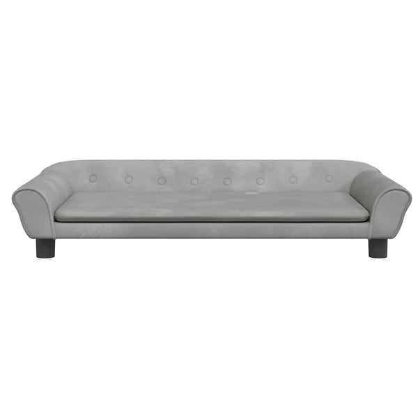 Kindersofa Hellgrau Samt 100x50x26 cm