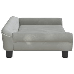Kindersofa Hellgrau Samt 100x50x26 cm