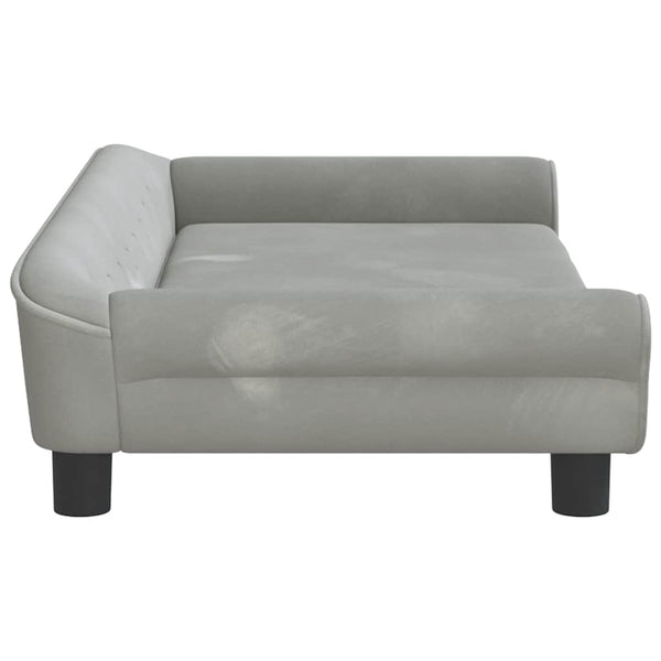 Kindersofa Hellgrau Samt 100x50x26 cm