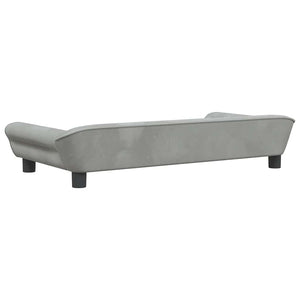 Kindersofa Hellgrau Samt 100x50x26 cm