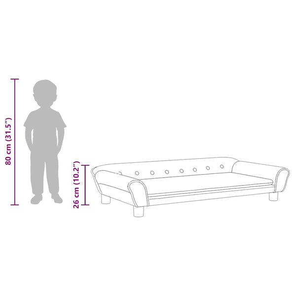 Kindersofa Rosa Samt 100x50x26 cm