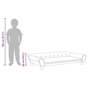 Kindersofa Rosa Samt 100x50x26 cm