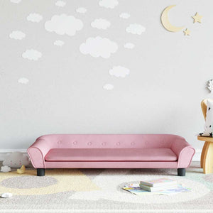 Kindersofa Rosa Samt 100x50x26 cm
