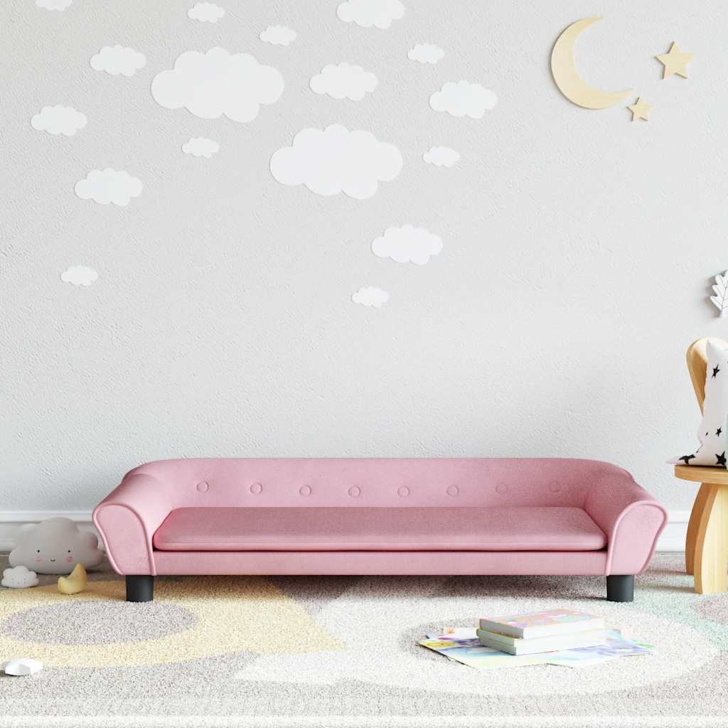 Kindersofa Rosa Samt 100x50x26 cm