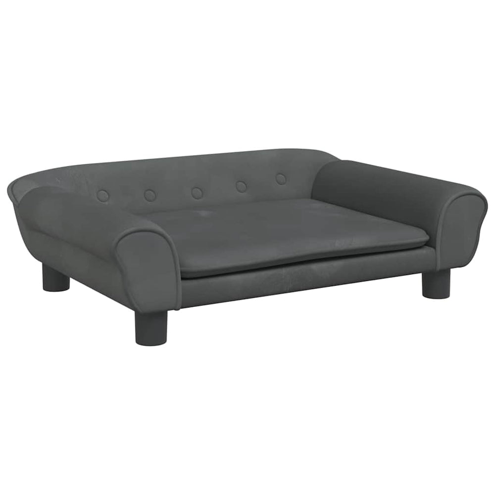 Kindersofa Dunkelgrau Samt 70x45x26 cm