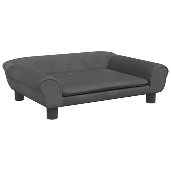 Kindersofa Dunkelgrau Samt 70x45x26 cm