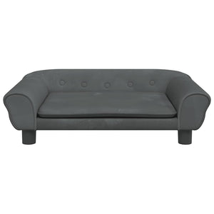 Kindersofa Dunkelgrau Samt 70x45x26 cm