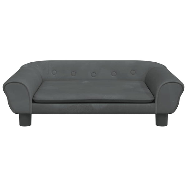 Kindersofa Dunkelgrau Samt 70x45x26 cm