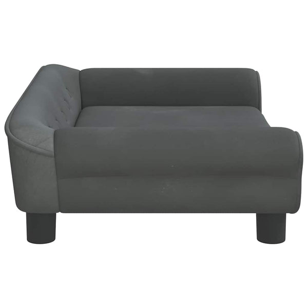 Kindersofa Dunkelgrau Samt 70x45x26 cm